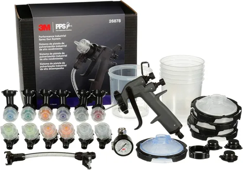Miniatura 13 de 3M Kit de iniciación de pistola pulverizadora Performance 26778, incluye sistema de taza de pulverización de pintura PPS 2.0, 15 cabezales