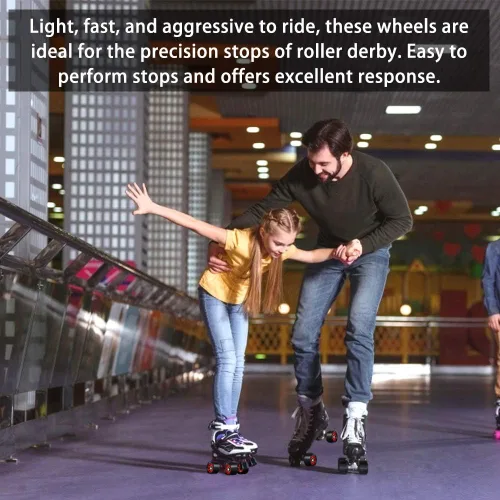 Miniatura 7 de TOBWOLF Paquete de 8 ruedas para patines de 2.283 in x 1.535 in, 95 A, para interiores para patinaje de velocidad, artístico, mermelada, pista