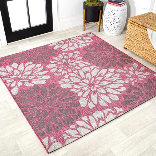 Miniatura 31 de JONATHAN Y Alfombra Corredor de Tejido Texturizado Floral para Interiores y Exteriores 2X8 Marrón/Crema, Zinnia Moderna para Patio Trasero, Patio