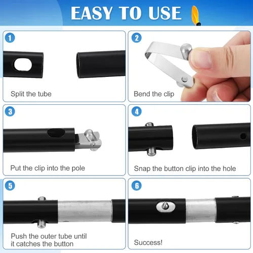 Miniatura 5 de Oudain 20 piezas de clip universal de acero inoxidable para todas las piscinas, botón de resorte, espumadera de spa/redes de bloqueo de doble