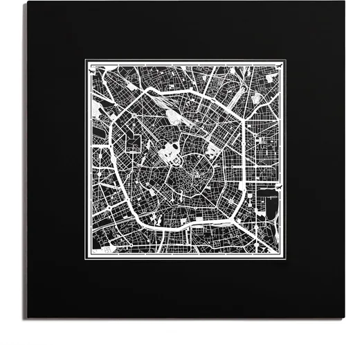 Miniatura 41 de O3 Design Studio Mapa de corte de papel Madrid negro mate de 20 x 20 pulgadas