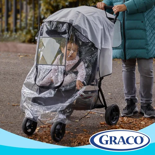 Miniatura 6 de Graco Cobertura Universal Deluxe con Ventana con Cremallera, Protector de Lluvia para Bebé, Tamaño Universal para la mayoría de Carriolas
