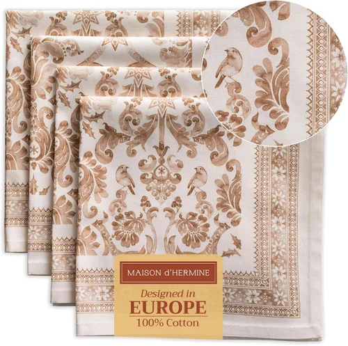 Miniatura 80 de Maison d' Hermine Happy Florals - Juego de 4 servilletas 100% algodón suave y cómodo perfectas para cenas familiares, bodas, fiestas de cóctel, 063