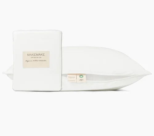 Miniatura 8 de MakeMake Organics Juego de 2 fundas de almohada orgánicas de algodón orgánico con certificación GOTS, con cremallera, transpirable, no tóxica, se