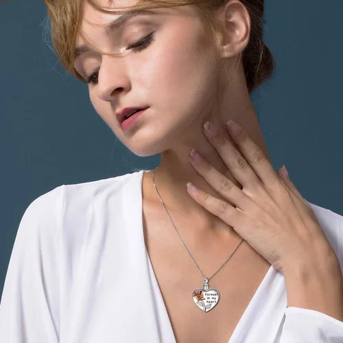 Miniatura 4 de YFN Collares de urna de girasol de plata esterlina para cenizas para mujeres y hombres, joyería de cremación de abulón para cenizas, regalo