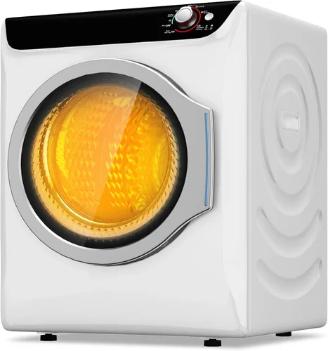 VCJ Secadora portátil de 2.6 pies cúbicos, secadora de ropa eléctrica de 1400 W con 5 modos de secado y bañera de acero inoxidable, secadora Blanco