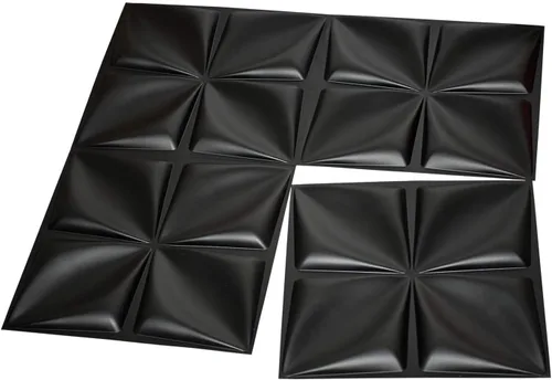 Miniatura 4 de Art3d Panel de pared 3D negro mate PVC, diseño de flor cubre hasta 32 pies cuadrados , para decoración de paredes interiores, sala de estar
