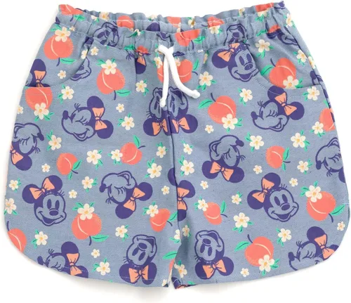 Miniatura 70 de Disney Minnie Mouse - Conjunto de camiseta floral arcoíris y pantalones cortos de cambray, tallas de bebé a niño grande (12 meses - 14-16)