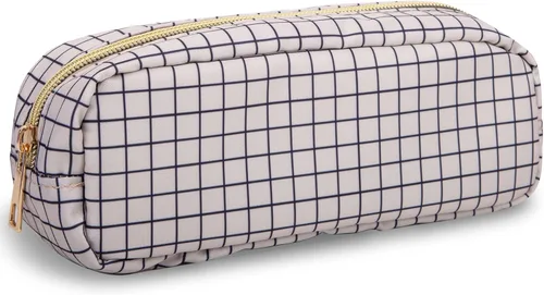 Miniatura 103 de izuzta Bolsa de maquillaje pequeña de nylon para bolso, linda bolsa de cosméticos con cremallera, bolsa de maquillaje preppy, Azul, Mini 2-Azul