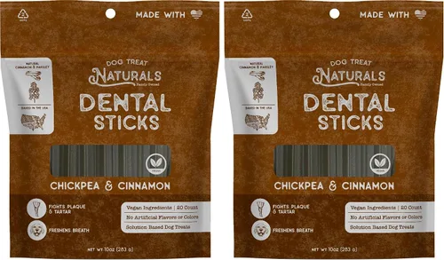 Miniatura 12 de Dog Treat Naturals Palitos dentales de garbanzos y albahaca de 10 onzas, 20 unidades Golosinas dentales masticables para perros pequeños, medianos