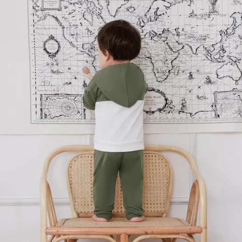 Miniatura 4 de Conjunto de ropa de otoño e invierno para bebé y niño, sudadera larga con capucha y pantalones para niños pequeños, 6, 12, 18, 24 meses, 2T