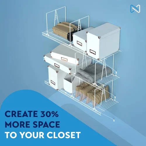 Miniatura 5 de Divisores Altos de Estante de Alambre Blanco para Organización del Closet – Divisores de Estantes de Closet Resistentes y Fáciles de Instalar