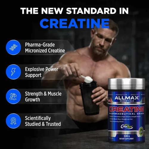 Miniatura 4 de ALLMAX Nutrition Creatina Monohidrato - Mejora el Rendimiento y la Intensidad del Entrenamiento - Vegano y Sin Gluten (100 Gramos, Sin Sabor)