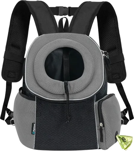 Miniatura 8 de PetAmi Mochila transportadora frontal para perro, mochila de transporte de pecho ajustable ventilada para perros y gatos, transportadora para perros