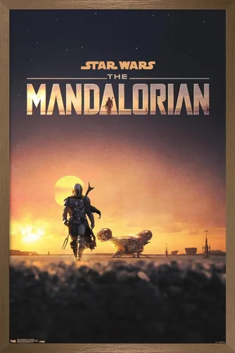 Miniatura 14 de Trends International Star Wars: The Mandalorian - Póster de pared de una hoja D23, 14.725 x 22.375 pulgadas, versión enmarcada de madera de granero