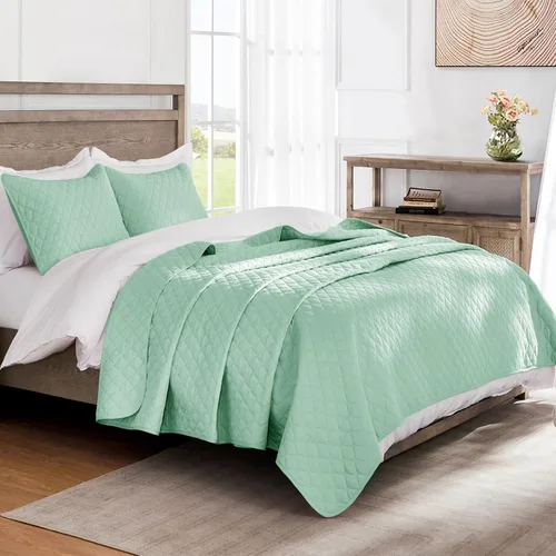 Miniatura 2 de Exclusivo Mezcla - Juego de edredón reversible con fundas de almohada, ligero, suave, para todas las estaciones, 68 x 88 pulgadas, tamaño Negro