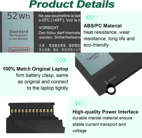 Miniatura 4 de Batería YRDD6 de 42 Wh para Dell Inspiron 15 3000 Series 3583 3593 3582 3584 3501, inspiron 15 5000 Series 5582 5584 5593 5594 5598 5585 14 3499 3
