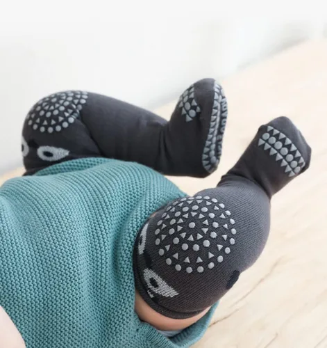 Miniatura 5 de Calcetines altos hasta la rodilla para niños pequeños, para niña y niño, antideslizantes con agarres, calcetines antideslizantes, calcetines