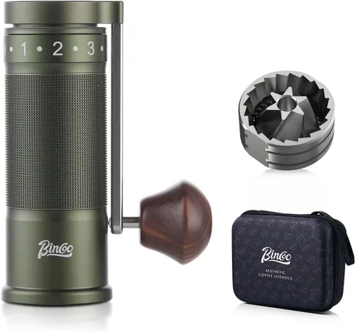 Miniatura 11 de Bincoo Molinillo de café manual con mango plegable manual – Molinillo de café expreso, compacto y portátil para el hogar, viajes, camping (negro)