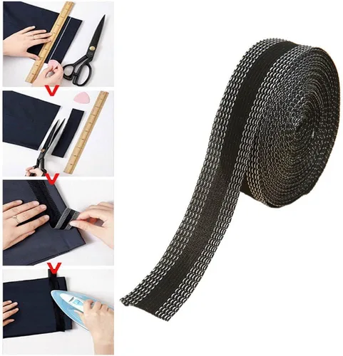 Miniatura 3 de Tiras Modificadoras para Bordes de Pantalones, Tiras Termoadhesivas para Acortar Bordes de Pantalones, Pasta Autoadhesiva para Dobladillo