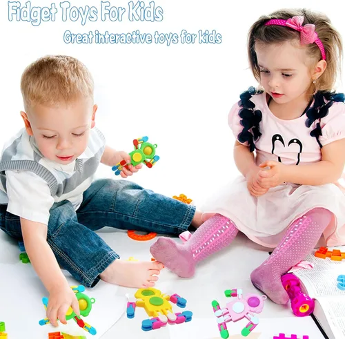Miniatura 3 de Paquete de 4 juguetes sensoriales para niños y niñas, juguetes sensoriales transformables para niños y adultos, llavero de juguete para ansiedad
