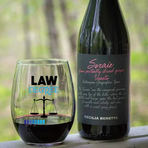 Miniatura 5 de AGMDESIGN Copas de vino divertidas con caja de regalo, regalos de graduación para estudiantes de derecho, abogado, graduado JD, abogado, consultor