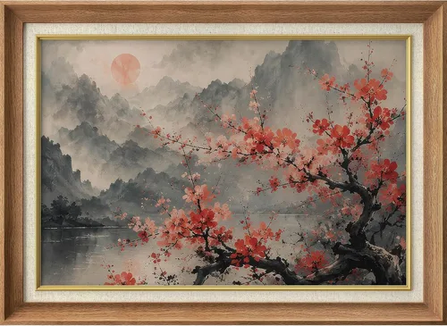 Miniatura 16 de MUDECOR Lienzo enmarcado prémium para pared, pinos nevados en bosque de invierno, ilustraciones modernas, arte contemporáneo, escénico, divertido
