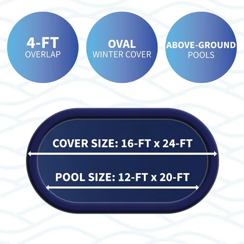 Miniatura 3 de Cubierta 8 oval de invierno para alberca elevada, Azul marino oscuro