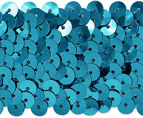 Miniatura 13 de Trims by the Yard Artesanía metálica elástica de 4 hileras de lentejuelas duraderas para disfraces, moda y decoración del hogar, 1 1/2 pulgadas
