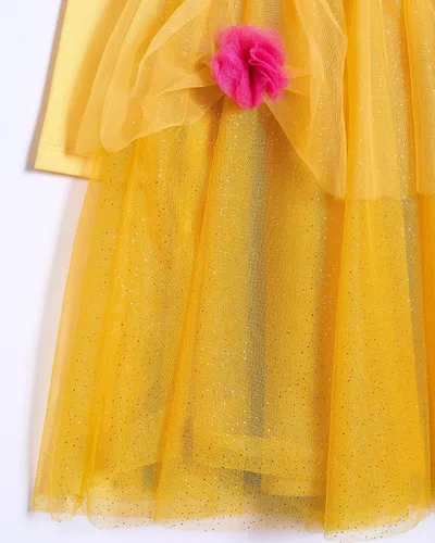 Miniatura 6 de Disney Vestido tutú de princesa de manga larga para niñas, lindos vestidos para niños pequeños con Cenicienta, Bella, Elsa y Tiana