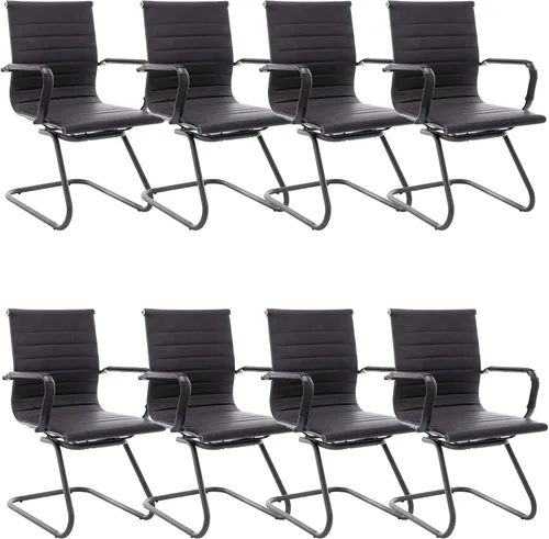 Miniatura 25 de Juego de 2 sillas de sala de conferencias, sillas de sala de espera con brazos, sillas de recepción de piel sintética sin ruedas, sillas