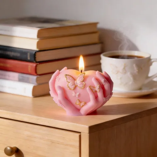 Miniatura 7 de Moldes de vela 3D de rosa y corazón, 2 moldes de silicona de San Valentín para jabones hechos a mano, regalos de velas, manualidades de resina, Mano