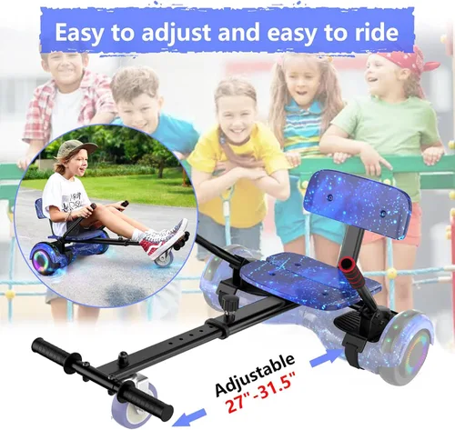 Miniatura 7 de LIEAGLE Scooter with Seat Attachment, 6.5" Scooters Go Kart Combo with Colorful LED Lights & Bluetooth, for Kids Boys Girls Adults All Ages 6.5