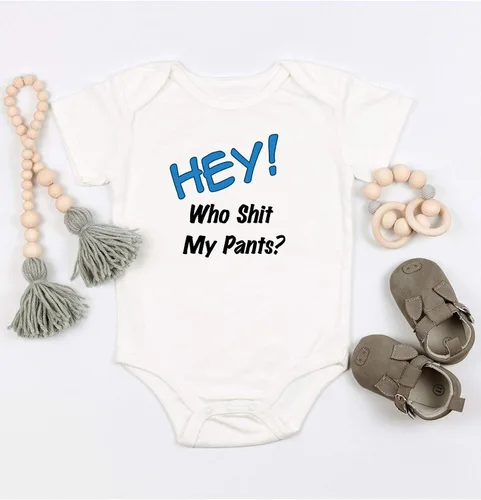 Miniatura 4 de Hey Who Shit My Pants Mameluco divertido de regalo para recién nacido lindo bebé