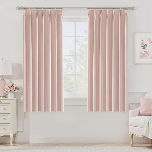Miniatura 29 de UHITECH Cortinas opacas cortas de 35 pulgadas de largo, plisadas, opacas, para ventanas pequeñas, con aislamiento térmico, cortinas reductoras
