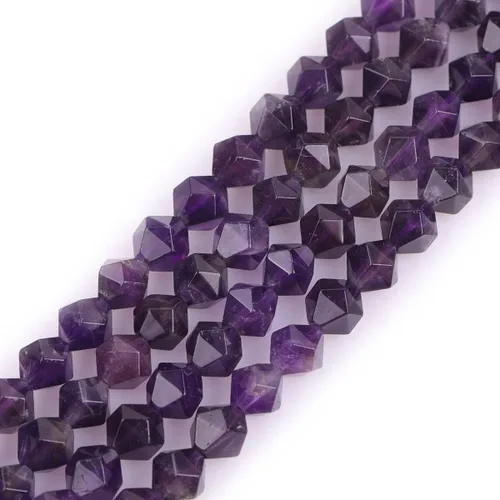 Miniatura 35 de GEM-Inside - Cuentas sueltas de amatista natural de 0.236 pulgadas (0.236 in), facetadas, color morado cuadrado, cristal de Cambay, piedra