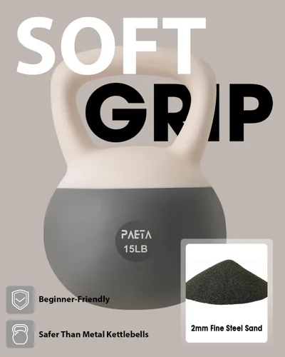 Miniatura 2 de PAETA Pesa rusa suave para fitness en casa – Agarre antideslizante y diseño de mango ancho, juego de pesa rusa suave, impacto suave y amigable