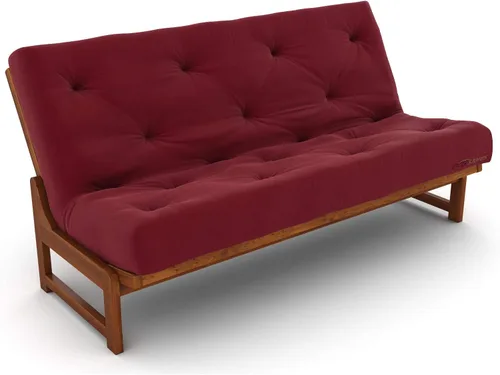 Miniatura 3 de Nirvana Futons Colchón de futón extra grueso de 10 pulgadas, sarga burdeos borgoña (Burgundy Twill)