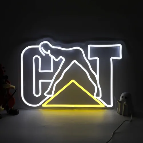 Señal de neón de estilo gato para garaje, señal de neón audaz para decoración de pared, garaje, cueva de hombres, taller, señales de neón Blanco