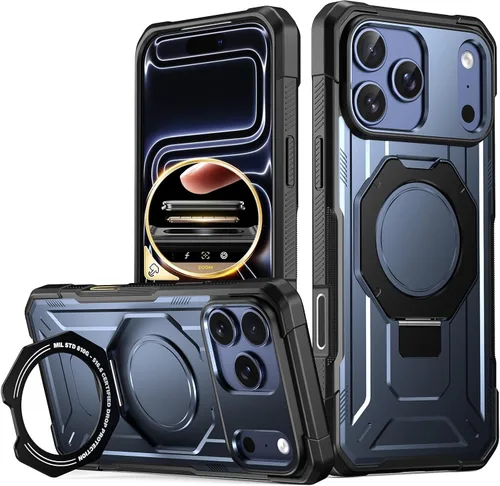 Miniatura 10 de Funda Poetic Spartan con soporte de anillo para iPhone 17, [Botón de control de cámara][Compatible con Magsafe], funda protectora de cuerpo