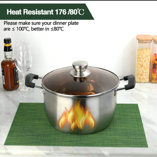 Miniatura 3 de SLKQG Juego de 8 manteles individuales verdes de vinilo, lavables y resistentes al calor, para mesa de comedor, 17 x 12 pulgadas (verde, 8)