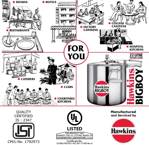 Miniatura 6 de Hawkins Bigboy - Olla a presión de aluminio, 22 litros