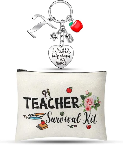 Miniatura 9 de Juego de regalo de agradecimiento al profesor, kit de supervivencia para profesores, llavero con inicial, regalos para profesores de graduación