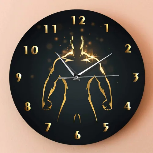 Miniatura 4 de The Geeky Days Reloj de tiempo de entrenamiento de fuerza, arte deportivo, gimnasio, sin tictac, reloj de pared para fitness, culturismo