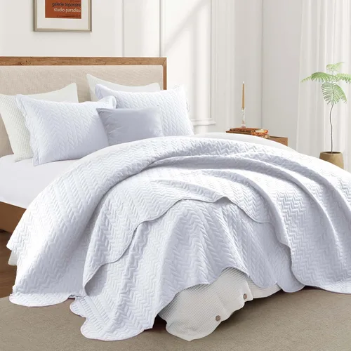 Miniatura 334 de MOONLIGHT20015 Edredón tamaño King (106 x 96 pulgadas) con 2 fundas de almohada (20 x 36 + 2 pulgadas) para todas las estaciones, juego de cama Azul