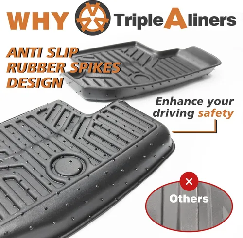 Miniatura 6 de TripleAliners 3 piezas de alfombrillas para piso ajustadas para Ford Mustang 2024 2025 delanteras traseras juego completo protección total 1ª y 2ª