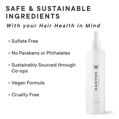 Miniatura 4 de Kanyon Vitamin Mist - Spray acondicionador sin enjuague de 6.7 onzas para peinar el cabello, acondicionador desenredante para encrespamiento, puntas
