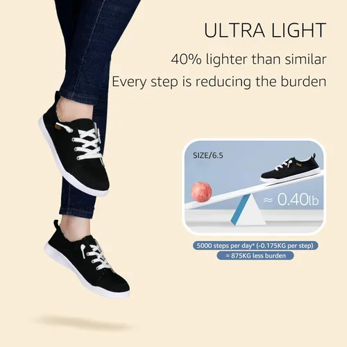 Miniatura 4 de STQ Tenis de lona casuales para mujer, con soporte de arco