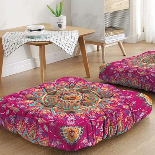 Miniatura 23 de Cojín de meditación con mandala, tapete de meditación bohemio, almohadas de meditación para sentarse en el suelo, cojines para sentarse en casa y al