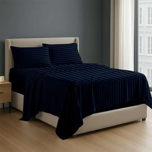 Miniatura 24 de NON Sticky cotton - Juego de sábanas de 4 piezas de algodón egipcio de alta calidad, de bolsillo profundo, ropa de cama suave y transpirable